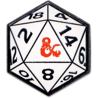 Dungeons and Dragons 20 Sided Die Enamel Pin