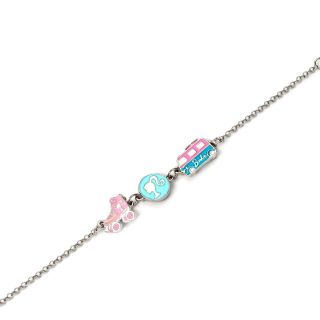 Barbie™️ Charm Bracelet with three enameled Charms - Silhouette, Skate, & Camper van