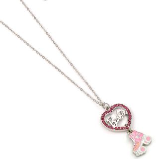 Barbie™️ Crystal Heart and Roller Skate Necklace