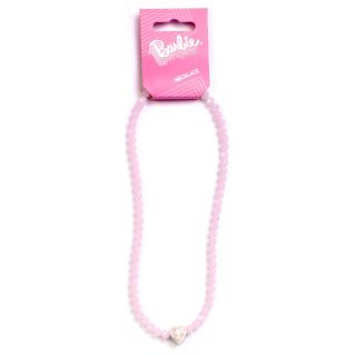 Barbie™️ Pink Bead Necklace with Heart Shaped Bead Charm