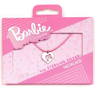 Barbie Sterling Silver Heart on Pink Cord Necklace
