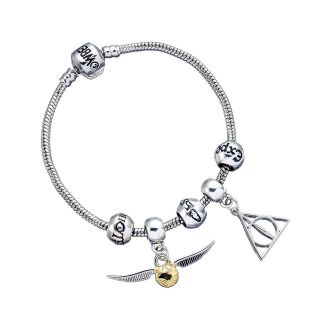 Harry Potter Charm Set Silver Bracelet/Deathly Hallows/ Snitch