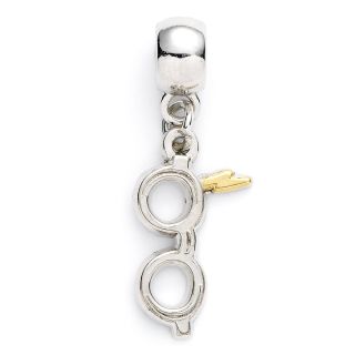 Harry Potter Silver Plated Lightning Bolt with Glasses Slider Charm
