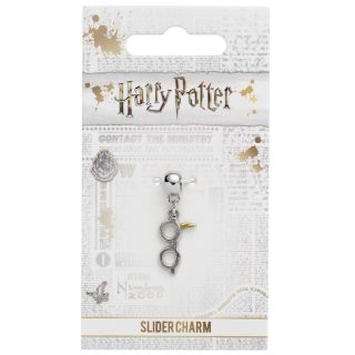 Harry Potter Silver Plated Lightning Bolt with Glasses Slider Charm