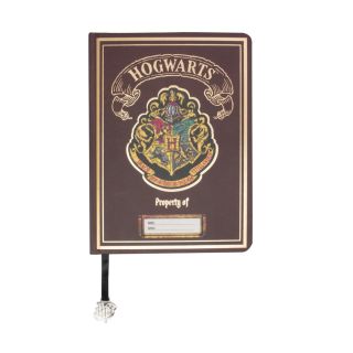 Harry Potter Burgundy Chunky Journal - Hogwarts Distressed Crest (6" x 8")