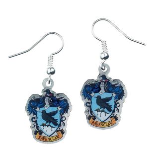 Official Harry Potter Hufflepuff Crest Silver Plated Drop Earrings 