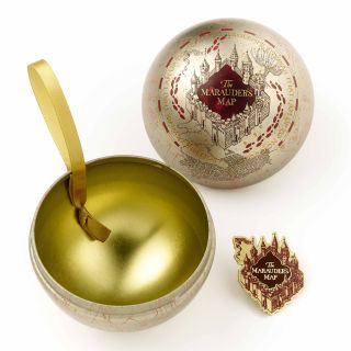Harry Potter Marauders Map Christmas Gift Holiday Tree Ornament with Pin