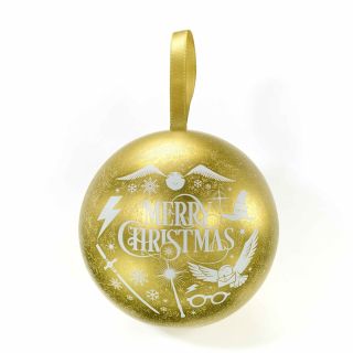 Harry Potter Gold Bauble with Deathly Hallows Keyring