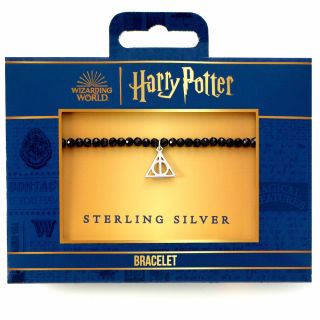 Harry Potter Semi Precious Stone Bracelet with Sterling Silver Deathly Hallows Charm