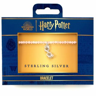 Harry Potter Semi Precious Stone Bracelet with Sterling Silver Luna Glasses Charm