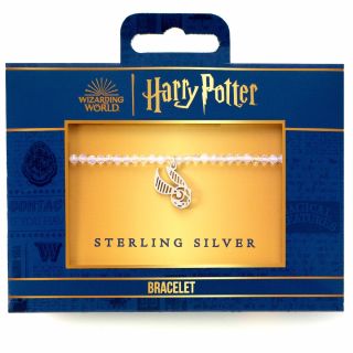 Harry Potter Semi precious stone Bracelet with Sterling Silver Golden Snitch Charm