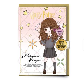 Harry Potter Hermione Character Greetings Card with Pin Badge