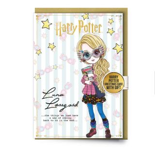 Luna Lovegood Character Greetings Card with Pin Badge