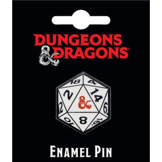 Dungeons and Dragons 20 Sided Die Enamel Pin