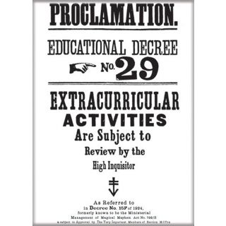  Harry Potter Proclamation No 29 3.5 x 2.5 Magnet 