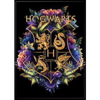  Harry Potter Hogwarts Crest on Black 3.5 x 2.5 Magnet 