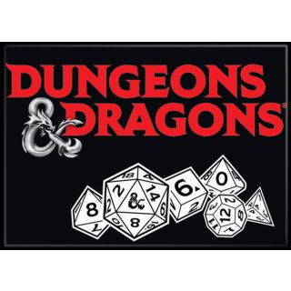 Dungeons and Dragons Logo and Dice 3.5 x 2.5 Magnet