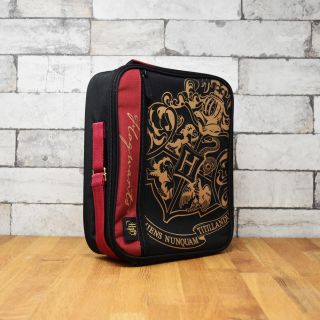 Harry Potter Deluxe 2 Pocket Lunch Bag Black - Crest