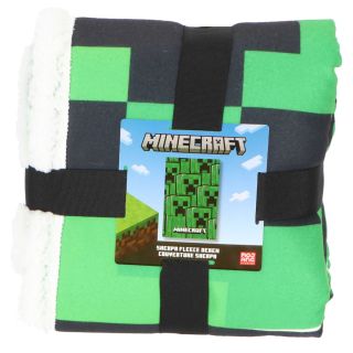Minecraft Creeper Heads Sherpa Fleece Blanket