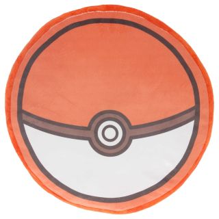 Pokemon Pokeball Shaped Velour Throw Pillow