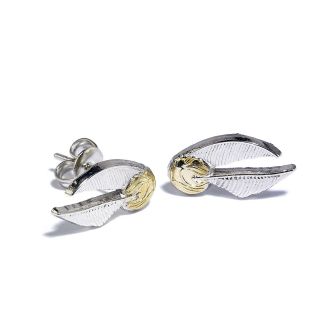 Harry Potter Silver Plated Golden Snitch Stud Earrings
