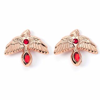 Harry Potter Fawkes Rose Gold Plated Stud Earrings | Carat Shop