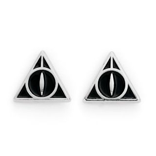 Harry Potter Deathly Hallows Silver Plated Stud Earrings
