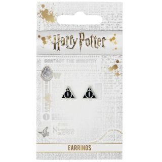 Harry Potter Deathly Hallows Silver Plated Stud Earrings