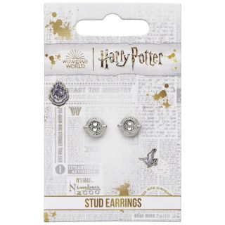 Harry Potter Silver Tone Time Turner Stud Earrings