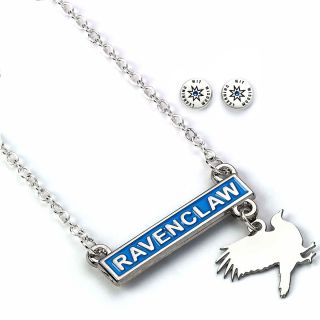 Harry Potter Ravenclaw Bar Necklace and Stud Earring Set