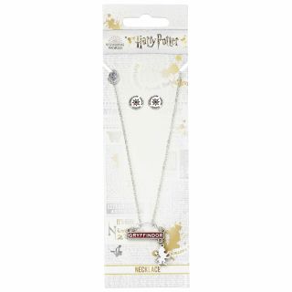 Harry Potter Gryffindor Bar Necklace and Stud Earrings Set