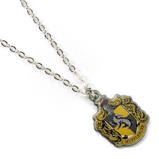 Harry Potter Hufflepuff Crest Silver Plated Slider Necklace