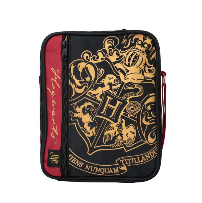 Harry Potter Deluxe 2 Pocket Lunch Bag Black - Crest