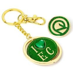Wicked I love Emerald City Keychain & Oz Logo Pin Badge Gift Set