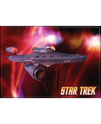 Star Trek Classic Enterprise Red Background Fridge Magnet 
