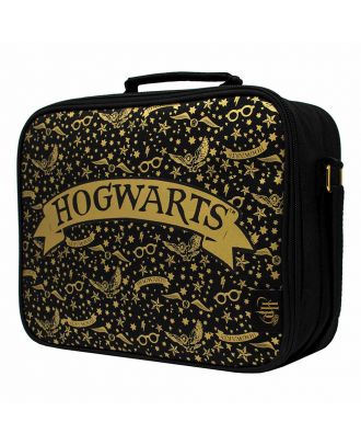 Harry Potter Hogwarts Lunch Bag With Gold Pattern