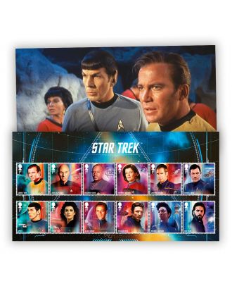 Star Trek Royal Mail Postage Stamps Character Set
