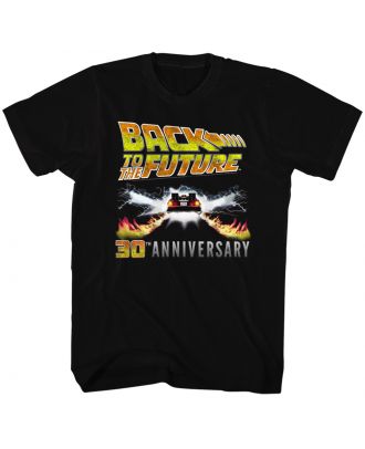 Back to the Future 30th Anniversary Logo Black Adult T-shirt