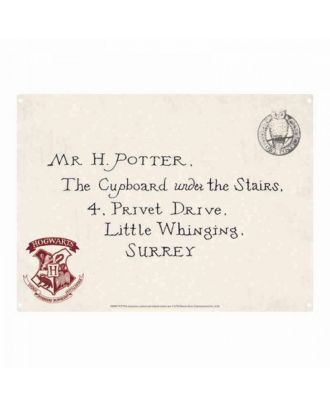 Harry Potter Letter Small Tin Sign
