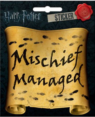 Harry Potter Mischief Managed 4 x 4 1/2 Inch Sticker