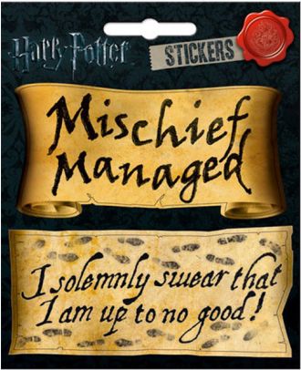 Harry Potter Mischief Managed and I Solemnly  Swear 4 x 4 1/2 Inch Sticker