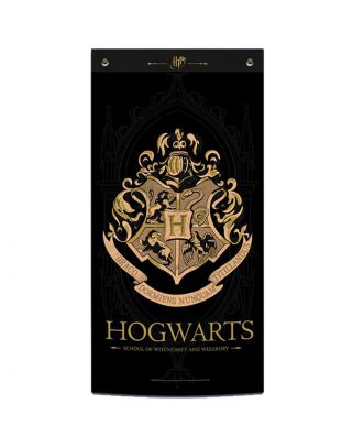 Harry Potter Hogwarts Black Fabric Wall Banner