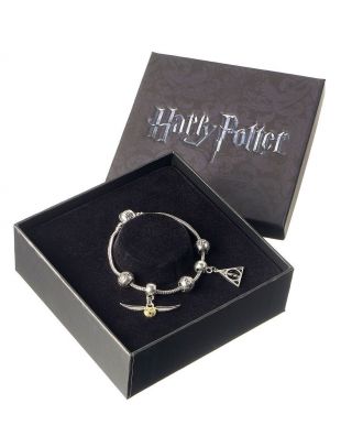 Harry Potter Charm Set Silver Bracelet/Deathly Hallows/ Snitch