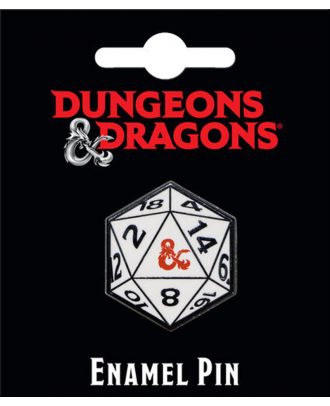 Dungeons and Dragons 20 Sided Die Enamel Pin