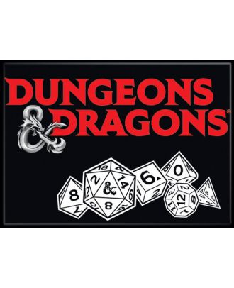 Dungeons and Dragons Logo and Dice 3.5 x 2.5 Magnet