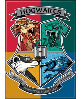 Harry Potter Hogwarts Crest Illustrated 3.5 x 2.5 Magnet 