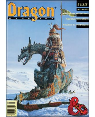 Dungeons and Dragons Dragon Magazine 137 3.5 x 2.5 Magnet