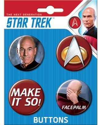 Star Trek Next Generation Button Four Pack