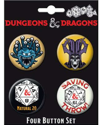 Dungeons and Dragons Four Button Carded Set 2