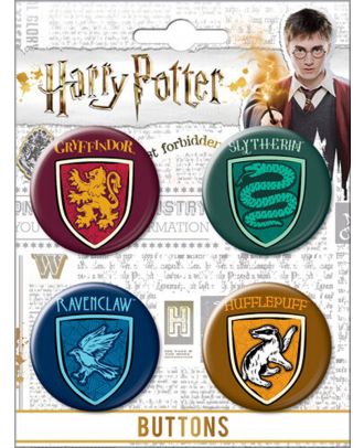 Harry Potter Houses Shields Carded Button Set